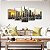 Kit Quadros Mosaico Horizonte Urbano Cidade Prédios Sol Pôr - Imagem 3