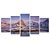 Kit Quadros Mosaico Casas Montanhas Paisagem Rio Palafita - Imagem 1