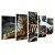 Kit Quadros Mosaico Tigre Verde Listras Felino Cachoeira - Imagem 2