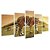 Kit Quadros Mosaico Tigres Felino Pôr do Sol Campo Verde - Imagem 2
