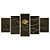 Kit Quadros Mosaico Linhas Dourado Digital Montanhas Arte - Imagem 1
