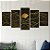 Kit Quadros Mosaico Linhas Dourado Digital Montanhas Arte - Imagem 3