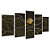Kit Quadros Mosaico Linhas Dourado Digital Montanhas Arte - Imagem 2