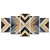 Kit Quadros Mosaico Preto Branco Azul Preto Madeira Chevron - Imagem 1