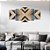 Kit Quadros Mosaico Preto Branco Azul Preto Madeira Chevron - Imagem 4