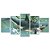 Kit Quadros Mosaico Tubarão Aquário Cabos Verde Mecânico - Imagem 1