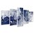 Kit Quadros Mosaico Dourado Azul Mármore Branco Tinta Óleo - Imagem 2