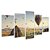Kit Quadros Mosaico Montanhas Campo Sala Balões Quente - Imagem 2