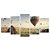 Kit Quadros Mosaico Montanhas Campo Sala Balões Quente - Imagem 1