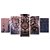 Kit Quadros Mosaico Engrenagens Tigre Rosa Roxo Abstrato - Imagem 1