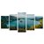 Kit Quadros Mosaico Ilha Sala Floresta Porto Oceano Barcos - Imagem 1