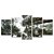 Kit Quadros Mosaico Verde Árvores Céu Floresta - Imagem 1