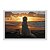 Quadro Decorativo Cachorro Na Praia Ao Nascer Do Sol - Imagem 1