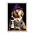 Quadro Decorativo Cachorro Golden Elegante E Garrafa de Vinho - Imagem 1