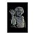 Quadro Decorativo Einstein Estilizado Preto e Branco - Imagem 3
