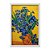 Quadro Decorativo Efeito Pintura Vaso de Flores Azuis - Imagem 1