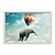 Quadro Decorativo Elefante Voando Com Balão Pelo Azul - Imagem 1