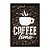 Quadro Decorativo Frase Hora Do Café Xícara Branca Fundo Grãos De Café - Imagem 3