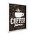 Quadro Decorativo Frase Hora Do Café Xícara Branca Fundo Grãos De Café - Imagem 2