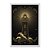 Quadro Decorativo Farol Fundo Preto Listras Douradas - Imagem 1