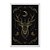 Quadro Decorativo Mistico Cervo Lua Detalhes Dourado - Imagem 1