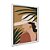 Quadro Decorativo Mulher De Chapéu Fundo Bege Folhas Verdes - Imagem 2