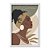 Quadro Decorativo Silhueta Mulher Negra Com Turbante Bege Verde - Imagem 1