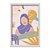 Quadro Decorativo Mulher Com Turbante Roxo Folhas Amarelas - Imagem 1
