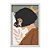 Quadro Decorativo Mulher Cabelo Curto Pefil Folhas Moderno - Imagem 1
