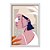 Quadro Decorativo Mulher Negra Perfil Bege Moderno - Imagem 1