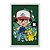 Quadro Decorativo Anime Pokemon Ash E Pikachu Fundo Verde - Imagem 1