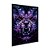 Quadro Decorativo Efeito Tinta A Óleo Tigre Roxo Azul - Imagem 4
