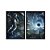 Kit Dois Quadros Decorativos Abstrato Astronauta Observando Burado de Minhoca - Imagem 3