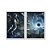 Kit Dois Quadros Decorativos Abstrato Astronauta Observando Burado de Minhoca - Imagem 1