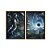 Kit Dois Quadros Decorativos Abstrato Astronauta Observando Burado de Minhoca - Imagem 5