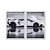 Kit Dois Quadros Decorativos Super Carro Lamborghini Branca Fundo Nevoeiro - Imagem 1