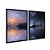 Kit Dois Quadros Decorativos Contraste Entre Cidades Por Do Sol Noite - Imagem 4