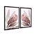 Kit Dois Quadros Decorativos Foto Aproximada Flor Rosa Fundo Branco - Imagem 4