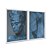 Kit Dois Quadros Decorativos Estátua Mulher Azul - Imagem 2