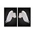 Kit Dois Quadros Decorativos Asas de Anjo Brancas Fundo PRETO - Imagem 3