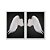 Kit Dois Quadros Decorativos Asas de Anjo Brancas Fundo PRETO - Imagem 1