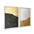 Kit Dois Quadros Decorativos Abstrato Textura Parede Dourado Branco E Preto - Imagem 2