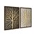 Kit Dois Quadros Decorativos Árvore Dourada Fundo Brando E Preto - Imagem 6