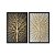 Kit Dois Quadros Decorativos Árvore Dourada Fundo Brando E Preto - Imagem 3