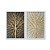 Kit Dois Quadros Decorativos Árvore Dourada Fundo Brando E Preto - Imagem 1