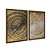 Kit Dois Quadros Decorativos Marcas De Idade Tronco Dourado Preto E Branco - Imagem 6