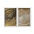 Kit Dois Quadros Decorativos Marcas De Idade Tronco Dourado Preto E Branco - Imagem 1
