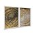 Kit Dois Quadros Decorativos Marcas De Idade Tronco Dourado Preto E Branco - Imagem 2