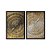Kit Dois Quadros Decorativos Marcas De Idade Tronco Dourado Preto E Branco - Imagem 3