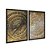 Kit Dois Quadros Decorativos Marcas De Idade Tronco Dourado Preto E Branco - Imagem 4